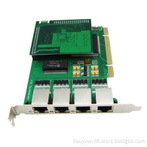 Quad Span E1/T1 VoIP Card with HDEC, IPPBX PCI Card 420D-EC